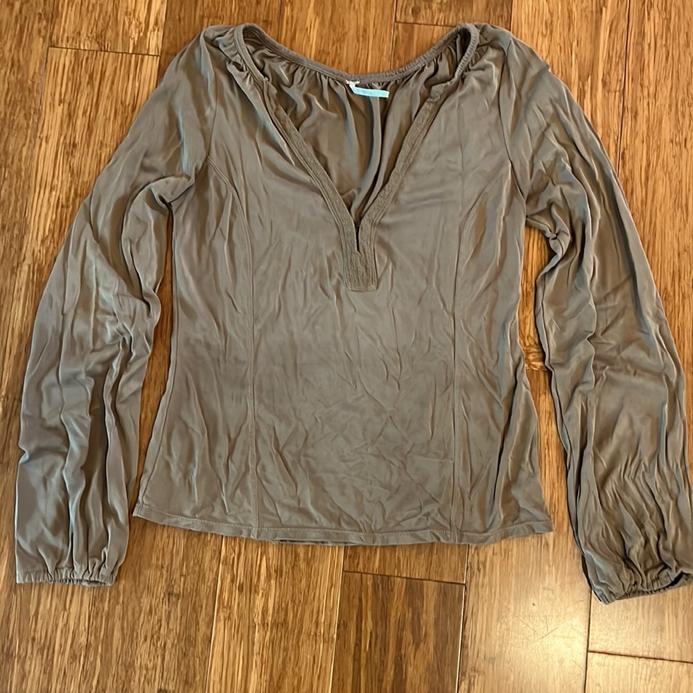 Free People blouse khaki large- super soft Nordstrom